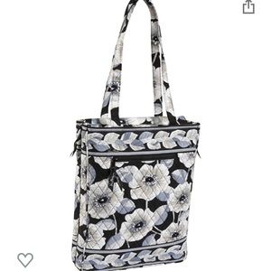 Vera Bradley laptop travel tote camellia retired black and white floral